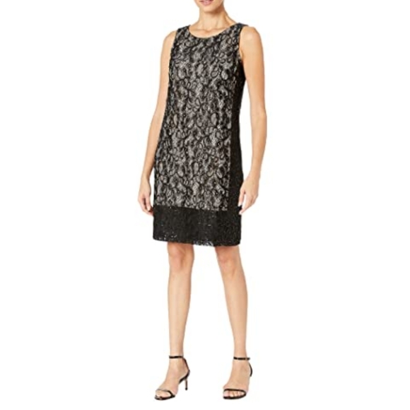Nine West Sequin Lace Two-Tone Panel Hem - Picture 2 of 12